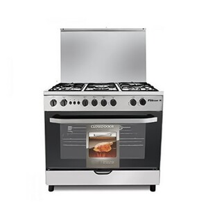 فالكون فرن غاز استانلس ستيل 5 شعلات امان كامل 60*90 سم