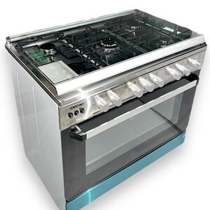 جي في سي برو فرن غاز 5 عين، 90*60 سم، إشعال ذاتي، امان كامل، استيل - GVCO-9060