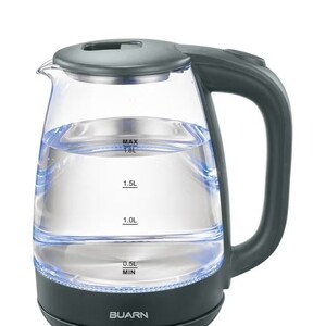 غلاية كهربائية زجاجية بوارن بروفيشنال 1800 وات 1.8 لتر – KB-G803 مع زجاج بوروسيليكات عالي الجودة، لوحة تسخين من الفولاذ المقاوم للصدأ، سلك طاقة نحاسي، حماية ضد الجفاف التلقائي، إيقاف تشغيل تلقائي، مؤشر LED – فعالة وآمنة ومتينة للاستخدام المنزلي والمكتبي